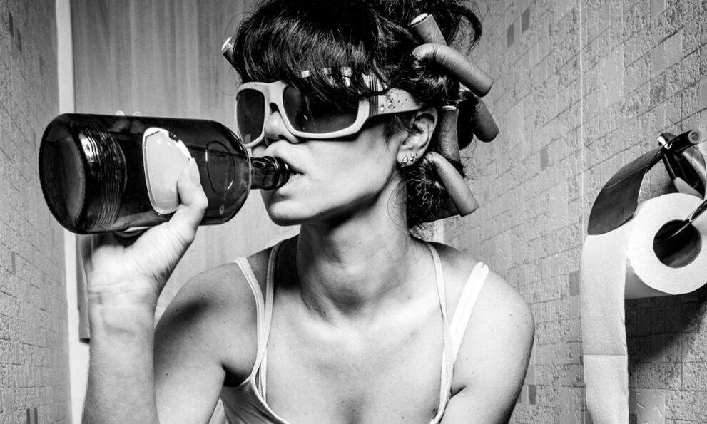 Drinking alcohol girl